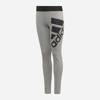 Dziecięce legginsy sportowe dla dziewczynki Adidas Yg Mh Bos Tight ED4616 134 cm Szare (4061619782783)