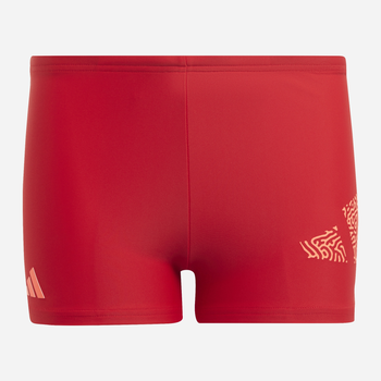 Młodzieżowe kąpielówki bokserki dla chłopca Adidas 3 Bar Log Boxer IC4739 164 cm Czerwone (4066745149400)