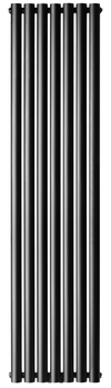 Радиатор трубчатый LUXRAD Oval, вертикальный, 1700x410x99 мм, ZDC (нп 50мм), черный матовый структурный + крепления