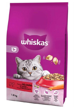Sucha karma dla kotów Whiskas z wołowiną 1.9 kg (5900951305634)
