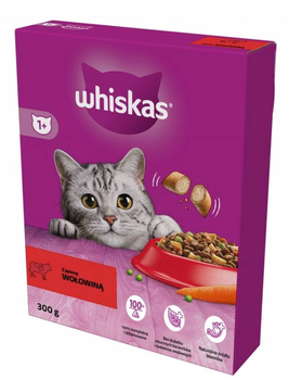 Сухий корм для котів Whiskas зі яловичиною 300 г (5900951305566)