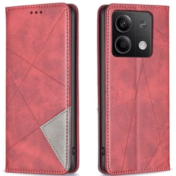 Чехол-книжка с кармашками UniCase Geometric Pattern для Xiaomi Redmi Note 13 - Red