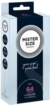 Prezerwatywy Mister Size Condoms dopasowane do rozmiaru 64 mm 10 szt (4260605480171)