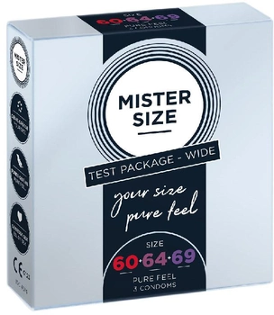 Презервативи Mister Size Condoms підібрані за розміром 60 мм 64 мм 69 мм 3 шт (4260605481178)