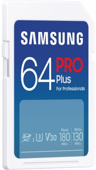 Карта пам'яті Samsung Pro Plus SD 64 GB V30 Class 10 UHS-I SDXC White (MB-SD64S/EU)