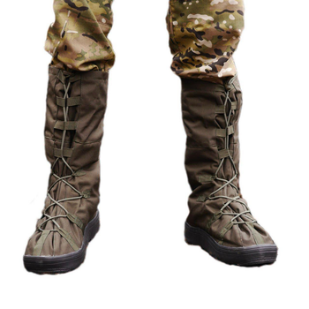 Тактичні водовідштовхувальні військові бахили гамашії для взуття від дощу та грязі для захисту на берці Хакі XL ( 46-48 розмір)