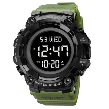 Часы наручные 1968BKBK SKMEI с подсветкой, ARMY GREEN-BLACK