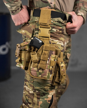 Настегна тактична кобура для пістолета Tactic універсальна кобура на пояс з кишенею під магазин МТК Вт7584