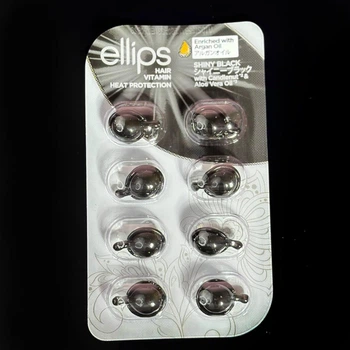Вітаміни для волосся Ellips Hair Vitamin Treatment Нічне сяйво з фундуком і олією алое вера (Shiny Black)