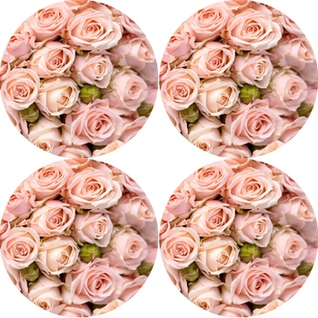 Набір круглих підкладок, 4D килимків, на стіл 33 х 33см 4шт, Rose (5905342640073)