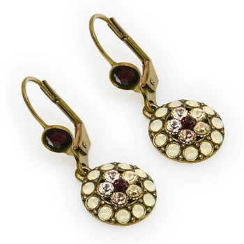 Вінтажні сережки Michal Negrin з бордовими кристалами Swarovski