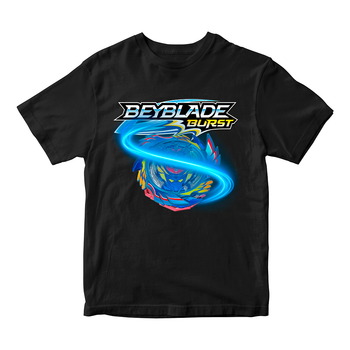 Футболка чорна з оригінальним принтом гри BeyBlade "Дзига Beyblade. Бейблейд Дзига" Push IT ФП012180, 2 роки, 28, 86 см