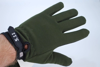 Тактичні рукавички з пальцями трикотажні хакі 9061_Khaki