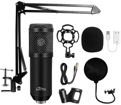 Mikrofon Media-Tech Profesjonalny zestaw XLR USB Black (5906453103976)