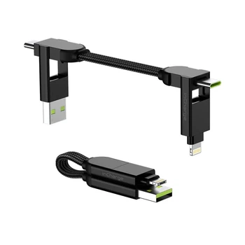 Кабель-брелок Rolling Square inCharge X Lava Black 6 в 1 USB-C/Lightning для быстрой зарядки 100W 0.08m Lava Black