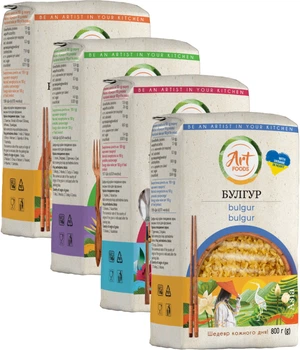 Набір круп Art Foods Кускус 700 г + Булгур 800 г + Гречана швидкозварювана 800 г + Рис пропарений 800 г (3.1 кг) (3983323755)