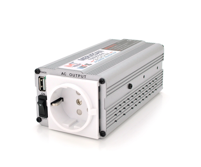 Інвертор напруги Mervesan MSI-300-12 (300W), 12/220V, approximated, 1Shuko, USB, клеми + затискачі, Box.Q16