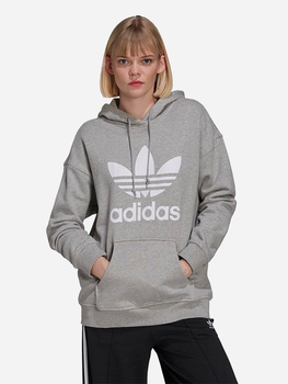 Bluza damska z kapturem oversize Adidas H33589 34.5 Szara (4064055604008)