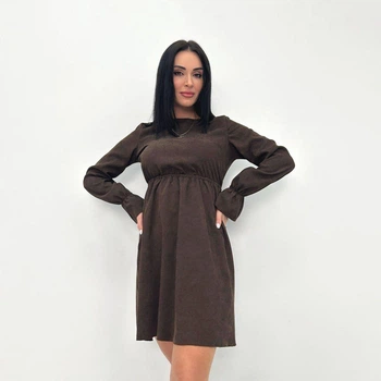 Вельветовое платье с завышенной талией Fashion 50/52 шоколадный