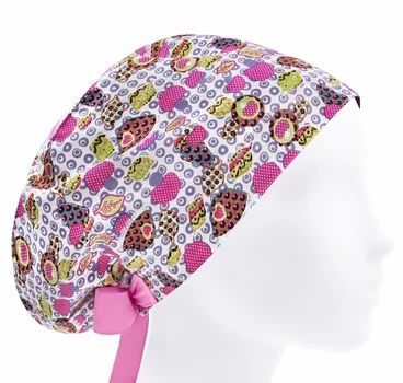 Медицинская шапочка женская HeadwearUniverse универсальная принт Грибочки листочки