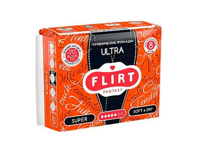 Прокладки гігієнічні FANTASY FLIRT 8шт 5 крапель Soft&Dry Ultra Normal