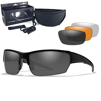 Армейские очки Wiley X WX SAINT Matte Black/ Grey + Clear + Light Rust - CHSAI06