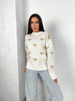 Светр вовняний теплий жіночий Oversize 42/46 Білий