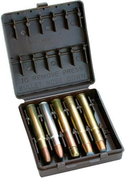 Коробка MTM African Big Game Ammo Carrier на 10 патронов кал. 378; 416; 470; 500NE. Цвет – коричневый