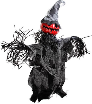 Dekoracja na Halloween Det Gamle Apotek LED Strach na wróble z ruchomym ramieniem 125 cm (5713582981418)