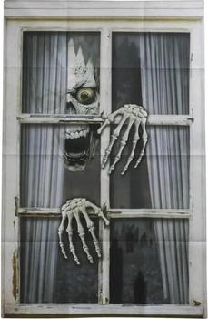 Декорація на Геловін Joker Window Decoration Skull and Hands 120 x 80 см (7393616494114)