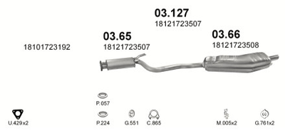 Глушник BMW 520i E34 2.0i -24V 90- SDN/kombi Polmostrow (03.66) (850366)