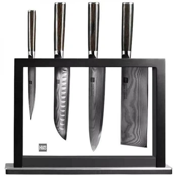 Набор кухонных ножей HuoHou Damascus Kitchen Knife Set (HU0073) 4шт.+підставка