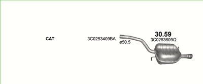 Глушитель VW Passat 1.6 FSi 03/05-06/08 Polmostrow (30.59) (850222)