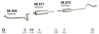 Глушник Ford Transit 2.5TD 96-00 Polmostrow (08.572) (850257)