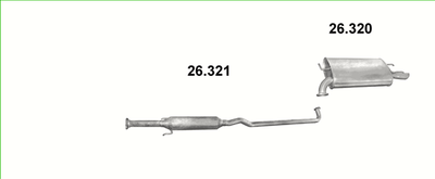 Глушитель Toyota Camry 3.0 V6 11/01- Polmostrow (26.321) (850219)