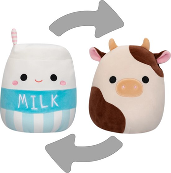 М'яка іграшка Squishmallows Корова Ронні з пакетом молока Меллі 2 в 1 13 см (0196566215825)