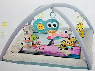 Детский розвивающий игровой коврик BABYSIT для малышей с мягкими бортиками дугами и игрушками для девочек Розовый