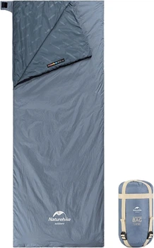Спальник сверхлегкий Naturehike Ultralight LW180 NH21MSD09 левый (15°C) p-p M Серо-синий (6927595777947-L)