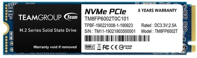 Dysk SSD Team Group MP33 1TB M.2 2280 NVMe PCIe 3.0 3D NAND (TLC) (TM8FP6001T0C101)