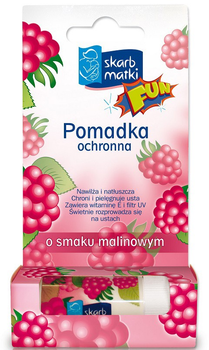 Pomadka ochronna Skarb Matki Fun o smaku malinowym dla dzieci 6.5 g (5901968019446 / 5901968019309)