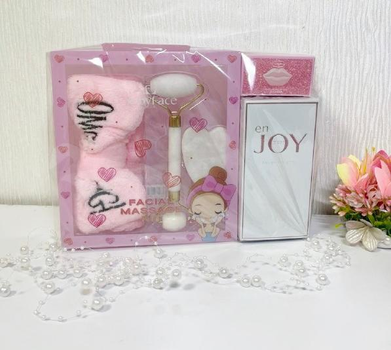 Туалетна вода ABD TRI Enjoy 100ml, Набір для догляду за обличчям Ruby Rose 3в1, бальзам Губки. Подарунок жінці/дівчині.