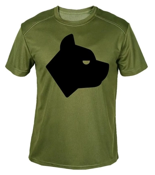 Футболка потоотводящая военная ВСУ с принтом "Голова собаки" в оливе XL