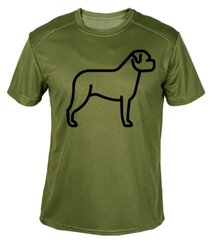 Футболка потовідвідна армійська ЗСУ з принтом "Стоячий собака" в оливі S
