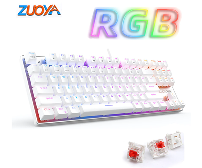 Клавиатура игровая Механическая Проводная ZUOYA X51 87 с RGB-подсветкой Anti Ghosting (Red Switch) Белая