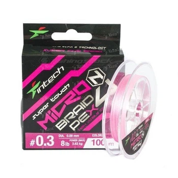 Шнур плетений Intech MicroN PE X4 100m (0.3 (8lb/3.63kg)),FS0641883