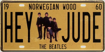Металлическая табличка "The Beatles (Hey Jude)" (ms-001092)