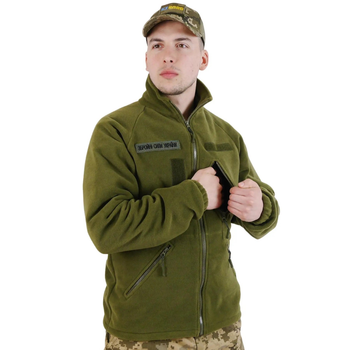 Тактическая Кофта Флисовая Оливковая для Военнослужащих с Липучками (Велкро Панели) XL