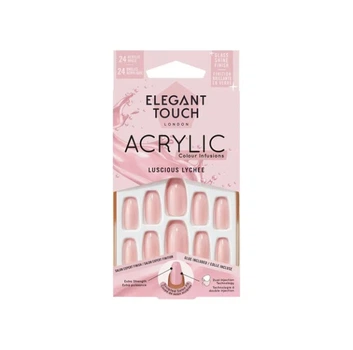 Набор накладных ногтей Elegant Touch False Nails Acrylic Luscious Lychee 24 count Розовый
