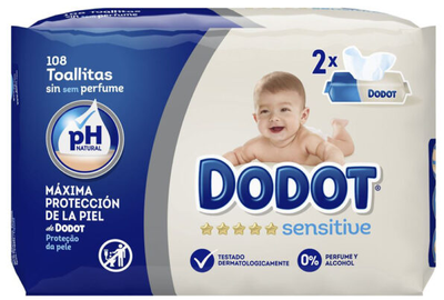 Серветки для інтимної гігієни Dodot Sensitive Wipes 108 шт (8410108122610)