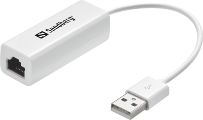 Adapter Sandberg USB Type-A - RJ-45 White (5705730133787)
